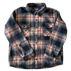 NWT Men’s soft brushed Thick flannel shirt outdoor layering button-up XL